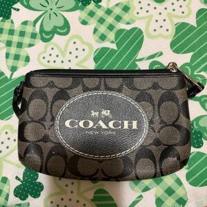 Monogram coach wristlet
